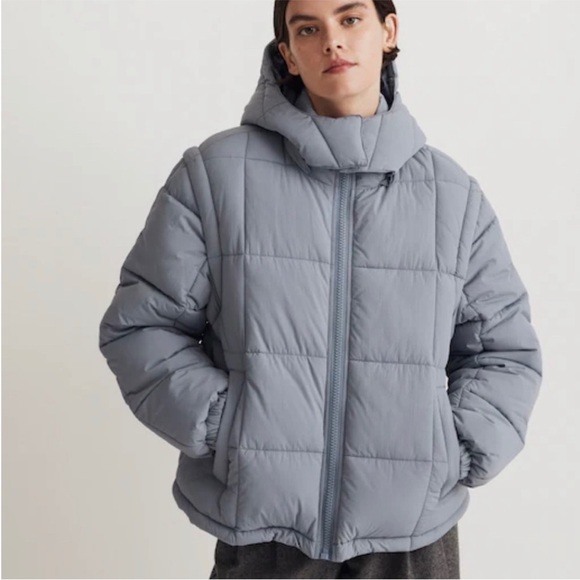 Madewell Modular Quilted Crop Puffer Jacket XS NWT - Picture 2 of 5